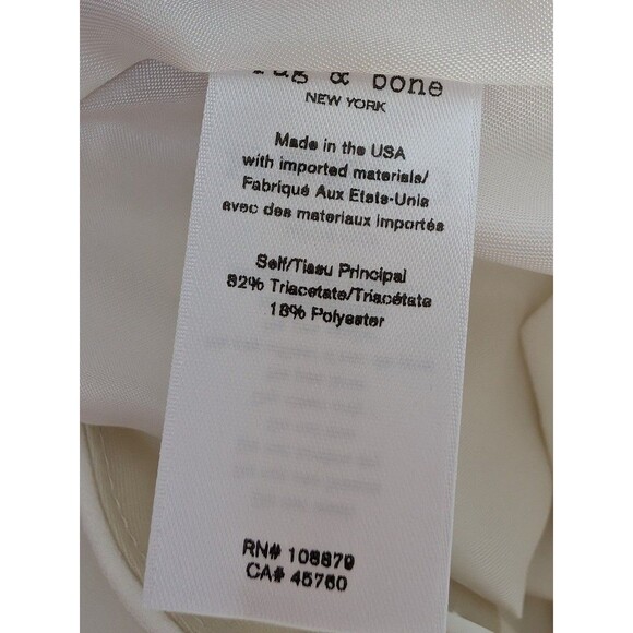 Rag & Bone New York Women’s White Tailored Pants White Size 8 - Picture 9 of 9